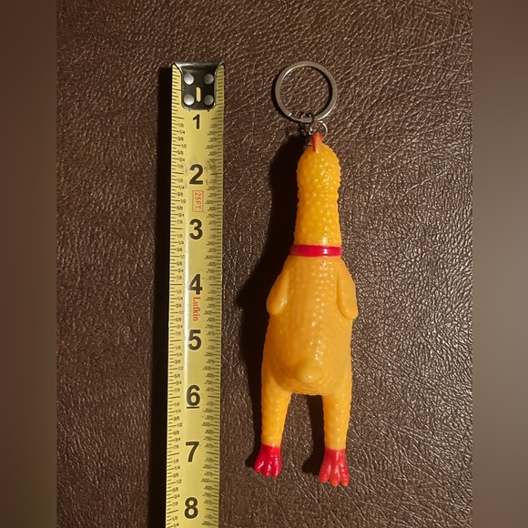 COPY - Cackling Rubber Chicken Keychain in Yellow and Red - Picture 4 of 5